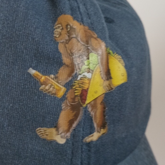 Bigfoot Sasquatch Baseball Hat Blue Hunting Gag Gift Summer - Picture 2 of 6